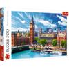 Trefl, Puzzle, Londra soleggiata, 500 Elementi, alta qualità, Inghilterra, monumenti di Londra, Big Ben, puzzle con vista sulla città, per i fan di Londra, capitale dell'Inghilterra,
