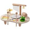 Kingbar Batteria Per Bambini In Legno, Giocattolo Musicale Per Bambini 8 In 1, Batteria Giocattolo Didattica Montessori Con Xilofono, Batteria Per Bambini, C