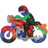 BLUECHOLON Puzzle, Puzzle Educativo in legno, Animali e veicoli, 25 x 20 cm, Numeri e lettere Alfabeto, Multicolore (Moto)
