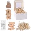 WYTNB Piccolo orsetto tascabile imbottito con biglietto di auguri, mini abbraccio confortante per alleviare l'ansia, regalo incoraggiante per guarire e compleanno