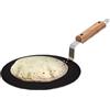 PANCA Tawa in ferro per Roti, Chapati, Dosa Loha Tawa con manico in legno Premium, 100% privo di tossine, lunga durata, nero