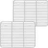 Herogo - Set di 2 griglie di raffreddamento in filo di acciaio inossidabile, per arrostire e raffreddare, 29,5 x 23 x 1,5 cm, ripiano rettangolare in metallo per torte, biscotti, pane, adatto al forno