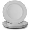 Set 4 Piatti Piani In Plastica Ecologica Infrangibile - Blu, Large, Per Campeggio E Picnic - 2