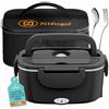 Yunir Scaldavivande Portatile 60W, 1 Litro, Acciaio Inox 304, Con Batteria 16000 MAh, Per Auto E Ufficio
