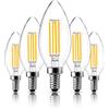 LangPlus+ Lampadina LED Dimmerabile C35, 4W, E14, Bianco Caldo 2700K, Piccola Lampadine a Candela Edison Vite, Equivalente a Lampadina a Incandescenza da 40W, Confezione da 5