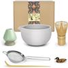 Artcome Kit per cerimonia del tè matcha per cerimonia del tè giapponese, ciotola con beccuccio versatore, frusta, paletta da tè, colino in polvere Matcha, set da tè per preparare il latte Usucha