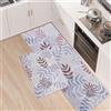 BWBIKE Boho Tappeti da Cucina Set di 2 Tappeti e Stuoie per Lavanderia da Fattoria Set di Tappetini per Corridoio Lavabili Antiscivolo Tappetini per Ingresso Antiscivolo, Grigio,40 x 60 + 40 x 120 CM