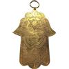 Terrapin Trading Ltd 22Cm (8.5'') Mano Incisa A Mano Hamsa / Mano Di Fatima Con Retro In Pelle