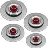 Kit 4 Coperchi Magici Antiodore Ventur Magic Ø25, Ø27, Ø31, Ø35 cm Cooker in Acciaio Inox Pomello Rosso