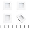 MOROBOR Maniglie quadrate da incasso, 4 pezzi, maniglie invisibili, in acciaio inox, per porte scorrevoli, cassetti, armadio/guardaroba/bianco, 70 mm