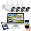 ANNKE Set di telecamere di sorveglianza da 3 MP con monitor, monitor NVR da 12, con 4 telecamere WiFi da 3 MP, audio a due vie, riconoscimento personale, visione notturna da 30 m, supporta Alexa, HDD