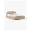 Westwing Collection Letto imbottito in teddy bouclé con contenitore Alba - Beige