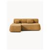 Westwing Collection Divano letto angolare in teddy-bouclé con contenitore Pao