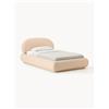 Westwing Collection Letto singolo imbottito in bouclé con contenitore Alba - Rosé