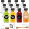 Furuising 12 Pezzi Bottigliette di Vetro Piccole, 2oz / 60ml Mini Bottiglie Vetro, Riutilizzabile Shot Bottigliette per Liquori con Cartellino per Zenzero, Liquore, Bevande