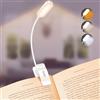 Gritin 16 LED Luce per Lettura Libri a Letto, Ricaricabile Lampada Luce da Lettura per Libro con Clip, 3 Temperatura Colore & Dimmeraggio Sostenibile, 360°Flessibile Lampada Libro-Bianco