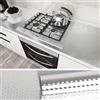 VEELIKE Pellicola Adesiva Alluminio Carta Da Parati Per Cucina Lavabile Carta Adesiva Argento Impermeabile Pellicola Adesiva Rivestimento Adesivo Per Mobili Piani Cucina Alzatina Della 40cm x 600cm