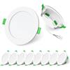 ALUSSO LIGHTING 4W/6W/8W Regolabile Faretto LED da Incasso Dimmerabile 230V, 3CCT 3000K/4000K/6500K Modificabile, Faretto LED Extra Piatto 29mm, Faretto da Bagno IP44, Bianco, Set di 10