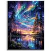 ZGDYi Diamond Painting Kit 5D , Pittura Diamante Paesaggio Aurora e Cielo Stellato, DIY Quadri con Brillantini da Attaccare per Adulti e Bambini,con Strass per Decorazione Casa e Regalo Creativo 30x40cm