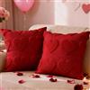 Lanpn 45x45cm Federe Cuscini San Valentino Set di 2, Federe Decorative per Cuscino con Cuori San Valentino Copricuscini Divano per Soggiorno Camera Divani Biancheria da Letto (Rosso, Cuore Grande)