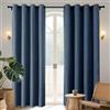 Joydeco 100% Tende Oscuranti per Interni 2 Pezzi L 140 x A 280, Lino Tende Termiche con Occhielli per Camera da Letto e Soggiorno Moderne Blackout Curtains, Blu Reale