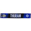 Inter, Sciarpa Jacquard dedicata al giocatore Marcus Thuram, 100% Acrilico, Nero/Blu/Bianco, 135x22cm
