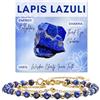 Farfume Lapislazzuli Bracciale Pietre Naturali per Donna Perle in Pietra Naturale da 4mm Gemme Lavorate a Mano Gioielli Ideale Regalo