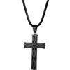 Cupimatch Collana da uomo in acciaio inox con ciondolo a forma di croce crocifissa, colore: oro, Metallo