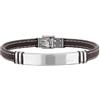 Breil, Collezione Savage, Bracciale da Uomo in Acciaio Lucido e Silicone, Cinturino con Cuciture a Contrasto, Lunghezza Regolabile fino a 22 cm, Idee Regalo Uomo