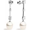 Secret & You Orecchini Lily in Perle Coltivate d'Acqua Dolce Bianche a Goccia da 9-10 mm con Zirconi | Secret & You | Argento Sterling 925