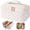 TOPALL Beauty Case da Viaggio Donna,Grande Borsa Cosmetica da Viaggio,Trousse Trucchi Donna in Aggiornata PU Pelle,Borsa Porta Trucchi da Toilette Makeup Bag Organizer