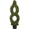 GreenBrokers Albero di bosso artificiale a torsione singola, qualità premium, protezione dai raggi UV, per interni/esterni, decorazione realistica per casa e ingresso aziendale (120 cm)