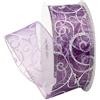 Morex Ribbon Swirl Wired Sheer Glitter Ribbon, 2 - 1/5,1 cm da 45,7 m, Colore: Viola/Argento