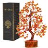 YATSKIA Cristallo di corniola: albero di gemme, albero di pietra, albero di cristallo per energia positiva, cristalli curativi, albero della vita dei chakra, pietre preziose e cristalli