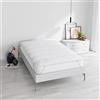 Italian Bed Linen Topper Piazza e Mezza 120x195 cm Elegant Made in Italy Trapuntato con Elastici per Massimo Comfort
