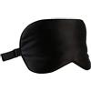 INF Maschera per dormire in seta, materiale leggero, benda regolabile per il viaggio e in casa, maschera per gli occhi con elastico in gomma, nera