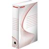 ESSELTE Boxy 80 Scatola Archivio - dim. 25 x 35 x 8 cm, Per i Documenti F.to A4, Riciclabile al 100 %, Certificato FSC, Confezione da 10 pezzi, Bianco - 128003