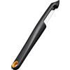 Fiskars Functional Form Pelafrutta con Lama Mobile, Pelapatate Speciale per Pomodori e Kiwi, Lama Dentellata, Lama in Acciaio Inossidabile/Manico in Plastica, Nero/Arancione, 1079961