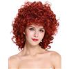 WIG ME UP - WL-2342-135 Parrucca donna Super voluminosa Riccia Altezza spalle Rosso 40 cm