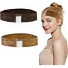 VLYX Set di 2 fasce per parrucche regolabili, invisibili in pizzo (Marrone & Beige), tenuta sicura