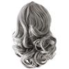 WIG ME UP-JL-3023-701 Toupet Coda Ondulata Mezza lunghezza (35 cm) 1 Femacapelli a pettine + Cordoncino elastico Grigio Grigio argento