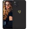 Kaywzo Cover per OPPO Find X3/X3 Pro,Custodia in Silicone TPU Liscio di Morbido con Modello Cardiaco,Design Minimalista,Ultrasottile Donna Antiurto Case Cover,Nero