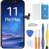LL TRADER Display per iPhone 11 PRO Max 6,5'' LCD Sostituzione Retina FHD Monitor COF Touchscreen con Kit di Riparazione, Nastro Adesivo Impermeabile e Protezione (Programmabile Truetone)