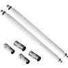POPPSTAR 2x 31.5 cm Passacavo per finestra cavo SAT, 4x F-Connettori all'antenna (2x maschio, 2x femmina), colore bianco