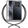 ANFAIRLACE Cover Cordino Compatibile con Xiaomi Redmi Note 15 Pro 4G, Custodia Laccio Trasparente Silicone Morbido Regolabile Antiurto Rinforza Angoli Chiaro Case, Nero