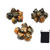 DollaTek Dadi poliedrici Set Giochi da Tavolo Dadi 3 Set Dadi 3 x 7 (21 Pezzi) Serie Die D20 D12 D10 D8 D6 D4 Dadi DND DND Rpg MTG Doppi Colori One Piece (Nero e Giallo)