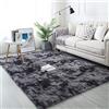 Pauwer Tappeti peluche Shaggy Area Tappeti morbidi come la seta Tappeti moderni soffici e morbidi per interni (Grigio Scuro, 160 x 230 cm)