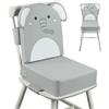 wooshwa Rialzo Sedia per Bambini 2 Pezzi, 10cm PU Portatile Alzasedia Da Tavolo, Cuscino Sedia, con Cinghie Regolabili per Seggioloni Alza Sedia - Elefante Grigio
