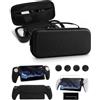 PALPOW 8 in 1 Set di Accessori Compatibile con Playstation Portal, Portal Custodia Rigida con Copertura Protettiva in Silicone Compatibile con PS5, Protezione Schermo con 4 Tasti da Pollice - Nero