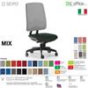 SEIPO MIX MX0013 poltrona direzionale schienale rete Movimento R4 Base 5 razze Seipo Type 2 Tessuto V CLASS 1IM